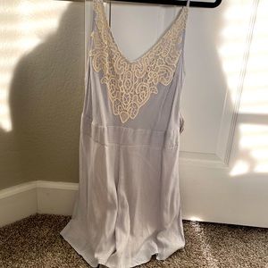 Target Xhilaration Cream Lace-Trim Striped Romper